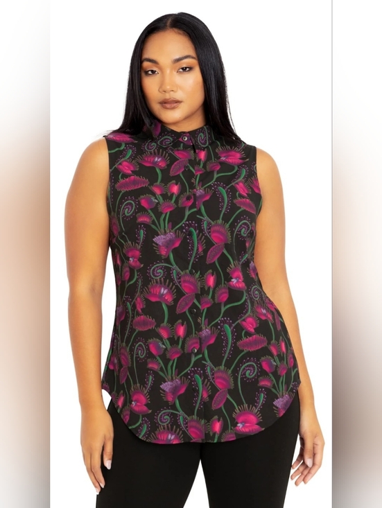 Blackmilk Tops - Blackmilk Venus Fly Trap Dark Academia Whimisgoth Witchy Edgy Botanical Top M
